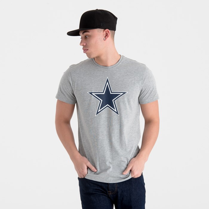 Dallas Cowboys Team Logo Miesten T-paita Harmaat - New Era Vaatteet Tarjota FI-860294